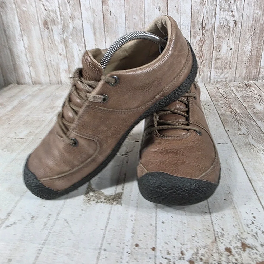 Keen Presidio Mens 9.5 Brown Leather‎ Oxford Casual Walking Shoes 1146-BHTK